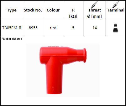 TERMINAL BUJIA NGK SILICONA TB-05 E M R